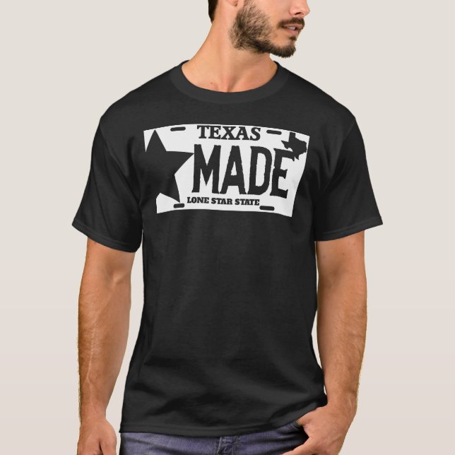T-shirt Le Texas a fait la plaque minéralogique solitaire (Devant)