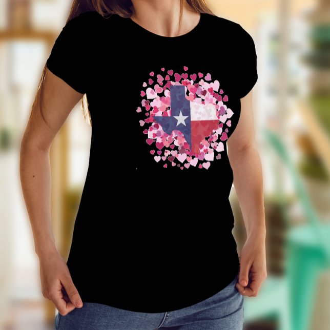 T-shirt Le Texas dans un champ de coeur - Saint Valentin (Créateur téléchargé)