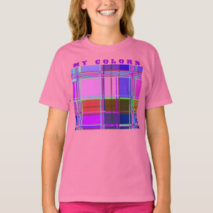 T-shirt Le tissu de tissu colore des carrés