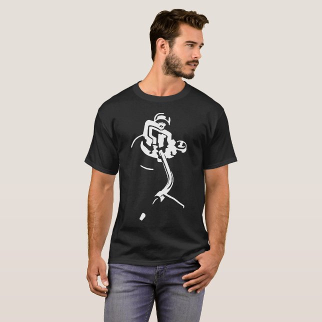 T-shirt Le Tourne-disque DJ matraquent des plate-formes de (Devant entier)