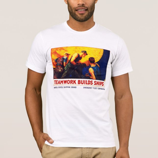 T-shirt Le Travail D'Équipe Construit Des Navires (Devant)