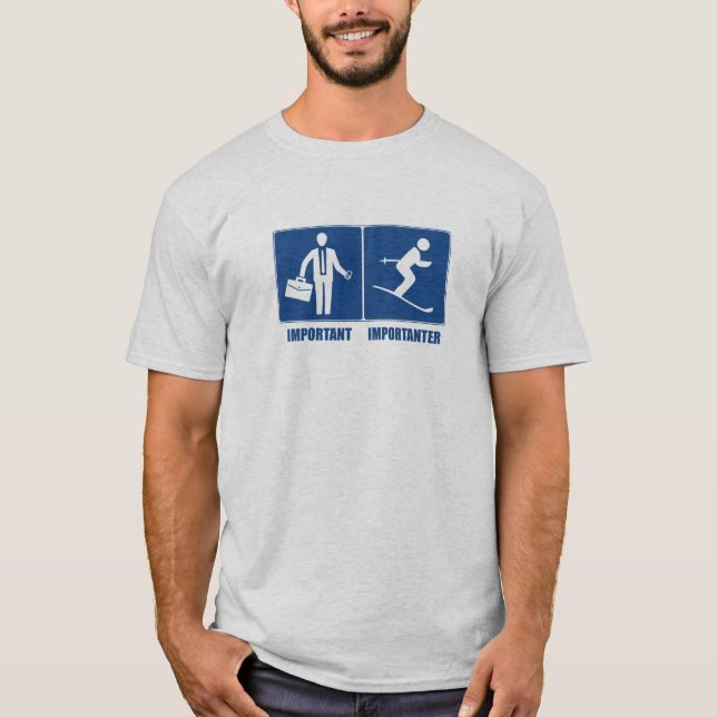 T-shirt Le Travail Est Important, Le Ski Est Important (Devant)