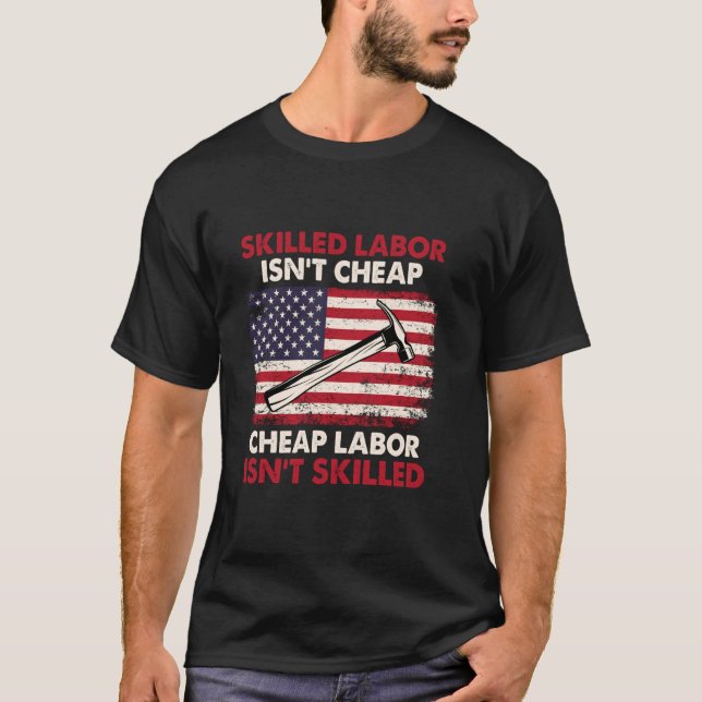 T-shirt Le travail qualifié n'est pas bon marché - Syndica (Devant)