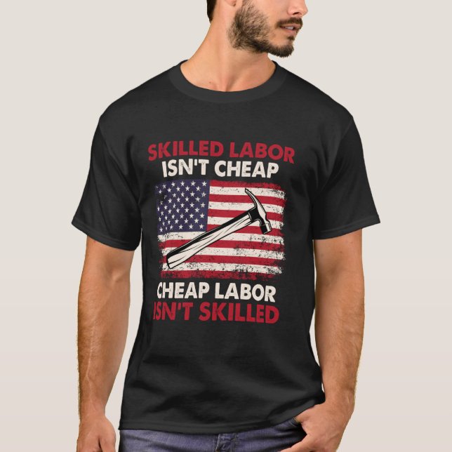 T-shirt Le travail qualifié n'est pas bon marché - Syndica (Devant)