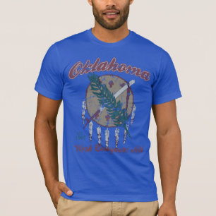T-shirt Le travail vintage de drapeau de l'Oklahoma