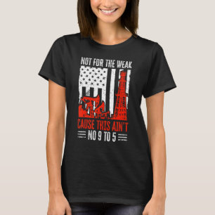 T-shirt Le Travailleur Du Terrain D'Huile Non Pour Le Drap