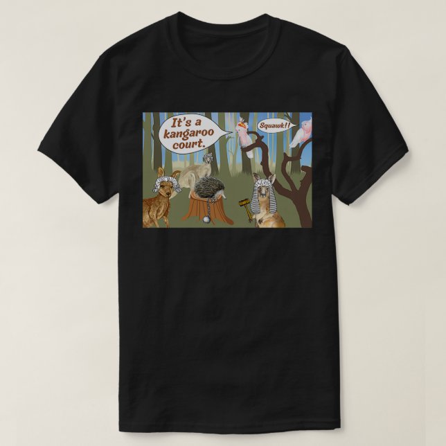 T-shirt Le tribunal de Kangourou idiome la loi et l'ordre (Design devant)