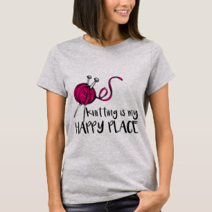 T-shirt Le tricot est mon endroit heureux
