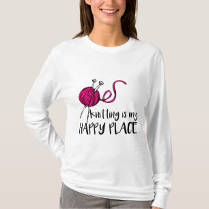 T-shirt Le tricot est mon endroit heureux