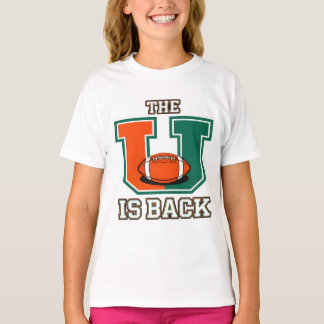 T-shirt Le U Est De Retour Orange et Vert Football Univers