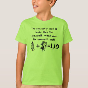 T-shirt Le vaisseau spatial de problème de maths a coût