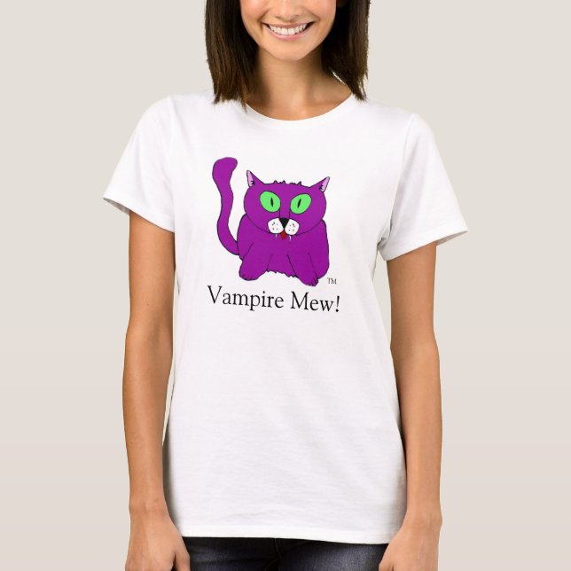 T-shirt Le vampire miaulent dessus (Devant)