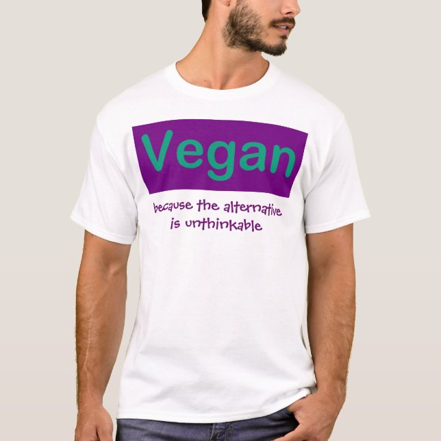 T-shirt Le végétalien 2 a dégrossi chemise. (Devant)
