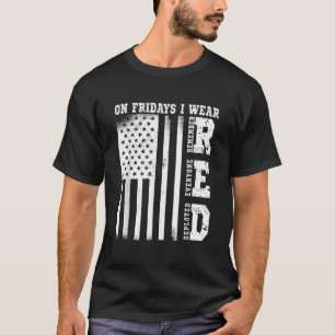 T-shirt Le vendredi, je porte Red USA Flag Support America