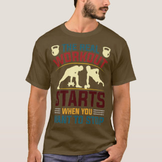 T-shirt le véritable entraînement Gym WorkoutPowerlifliftW