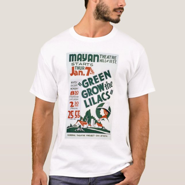 T-shirt Le vert cultivent les lilas WPA 1937 (Devant)