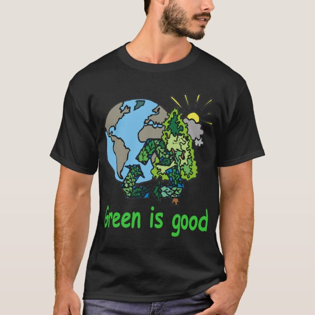 T-shirt Le vert est bonne chemise foncée (Devant)