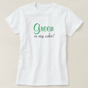 T-shirt Le vert est ma couleur mignonne typographie Girl T