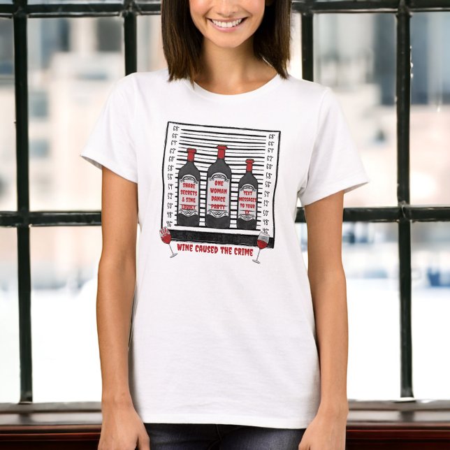 T-shirt Le vin à l'origine du crime amusant (Créateur téléchargé)