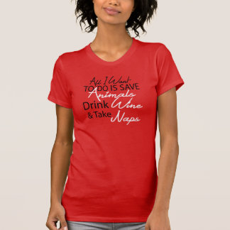 T-shirt Le vin de boissons, animaux d'économies, prennent