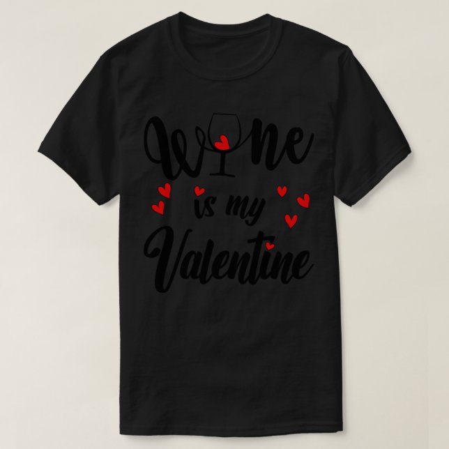 T-shirt Le vin est ma Saint Valentin (Design devant)