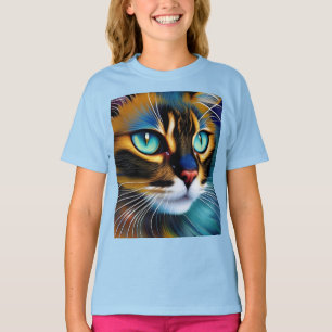 T-shirt Le visage d'un mignon Lynx pointe Siamese