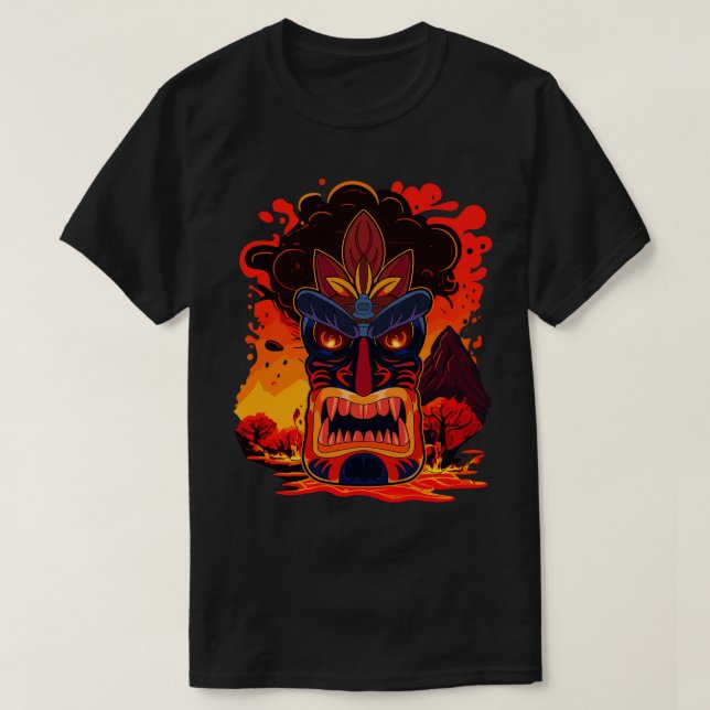 T-shirt Le volcan Tiki Lava (Design devant)