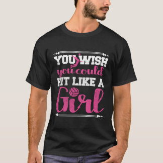 T-shirt Le Volley-ball Touché Comme Une Fille Mignonne