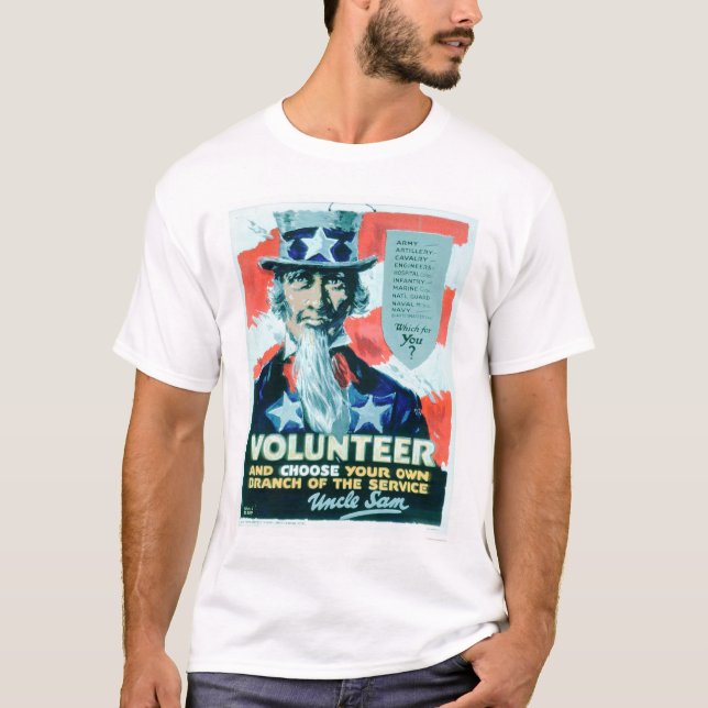 T-shirt Le volontaire et choisissent votre branche (Devant)