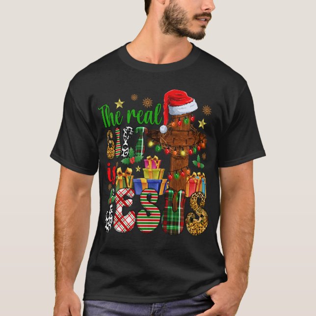 T-shirt Le vrai cadeau est Jésus Noël (Devant)