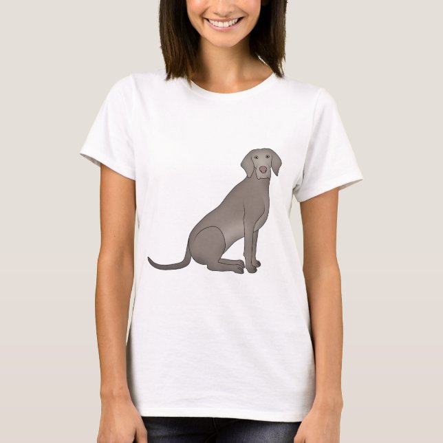 T-shirt Le Weimaraner est assis (Devant)
