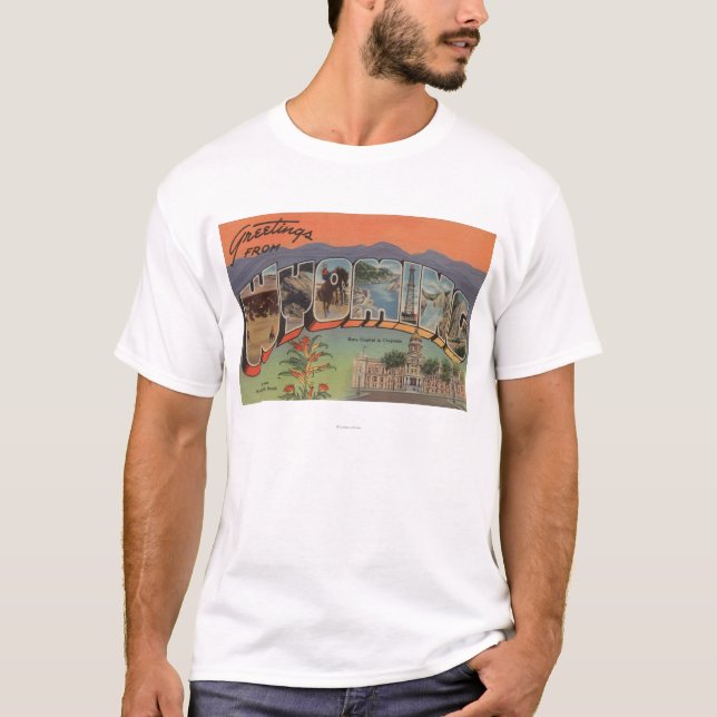 T-shirt Le Wyoming (capitale de l'État/fleur) (Devant)
