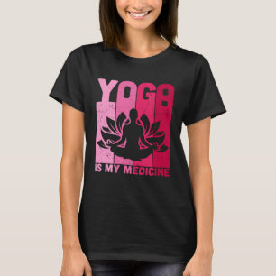 T-shirt Le Yoga est ma médecine Rétro Vintage Yoga Zen Med