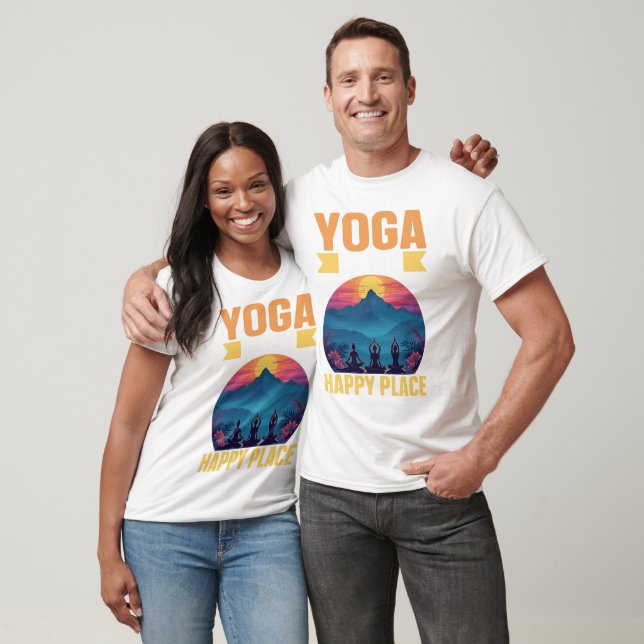 T-shirt Le yoga est mon endroit heureux (Unisexe)