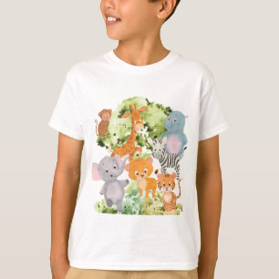 T-shirt Le zoo : collection d'animaux sauvages mignons