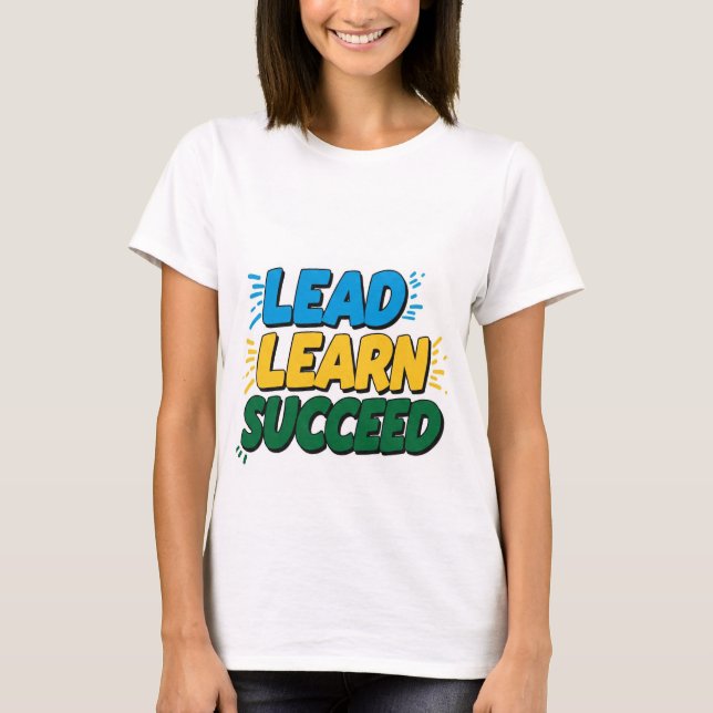 T-shirt "LEAD LEARN SUCCESS - Motivational Women's Basic T (Devant)