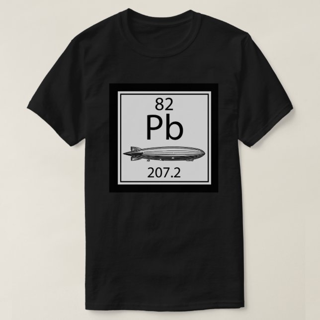 T-shirt Lead Zeppelin Periodic Table Atomic Number Led (Design devant)