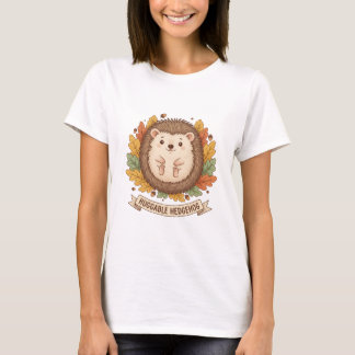 T-shirt “Leafy Cuddle – Playful Hedgehog Tee”