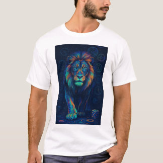 T-shirt Leão colorido