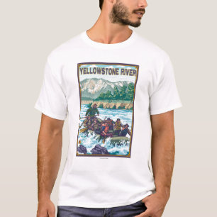 T-shirt L'eau blanche transportant par radeau - la rivière