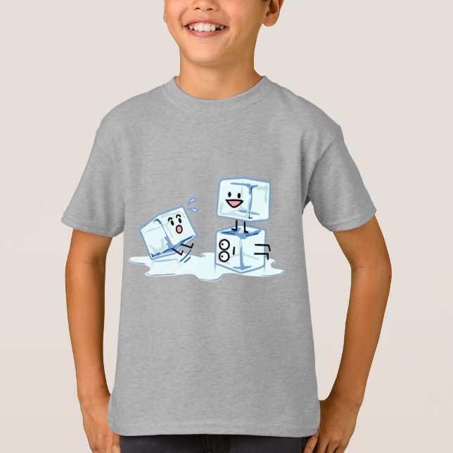 T-shirt l'eau glaciale de cube en glaçons glissant le (Devant)