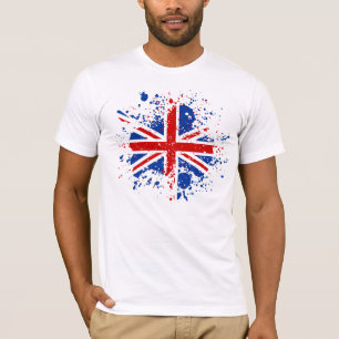 T-shirt L'éclaboussure BRITANNIQUE d'Union Jack colore le