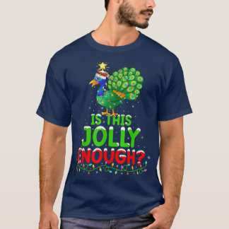 T-shirt L'Éclairage De Noël Est Ce Jolly Assez Peacock Chr