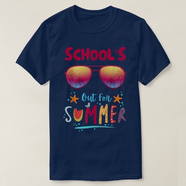 T-shirt L'école est dehors pour vacances d'été 1ère année  (Design devant)