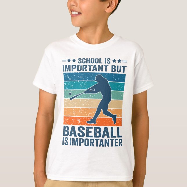 T-shirt L'École Est Importante, Mais Le Baseball Est Impor (Devant)