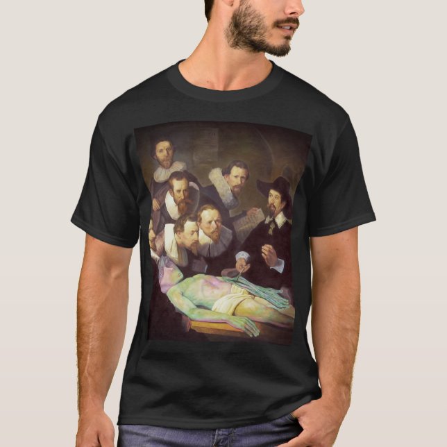 T-shirt Leçon d'anatomie Peinture moderne avec des hommes  (Devant)