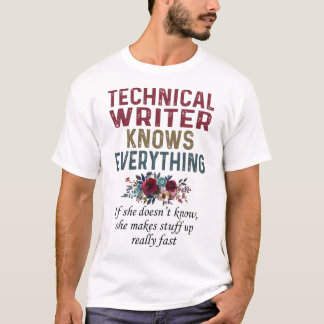 T-shirt L'Écrivain Technique Connaît Tout