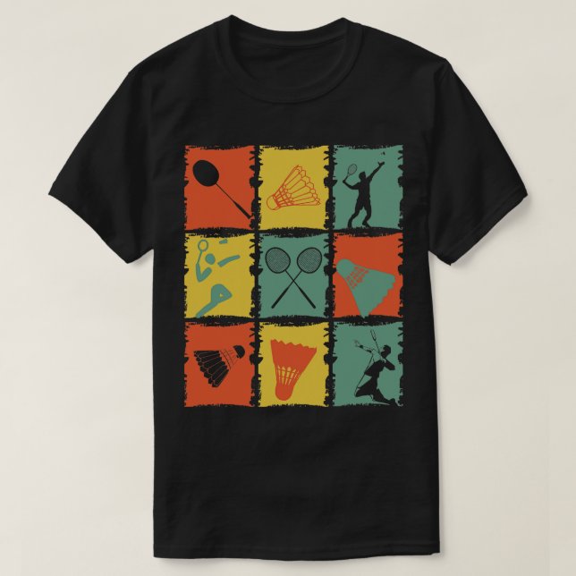 T-shirt Lecteur Badminton Retro (Design devant)