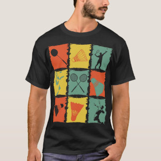 T-shirt Lecteur Badminton Retro