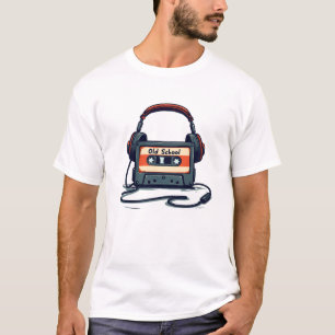 T-shirt Lecteur Cassette Rétro avec casque